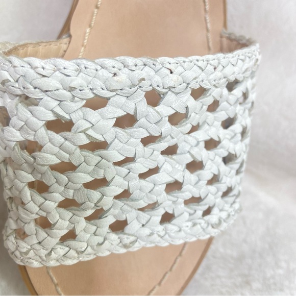 Kate Spade Berlin White Woven Leather Slides Sandal Shoes Women's Size 9 - Picture 2 of 6